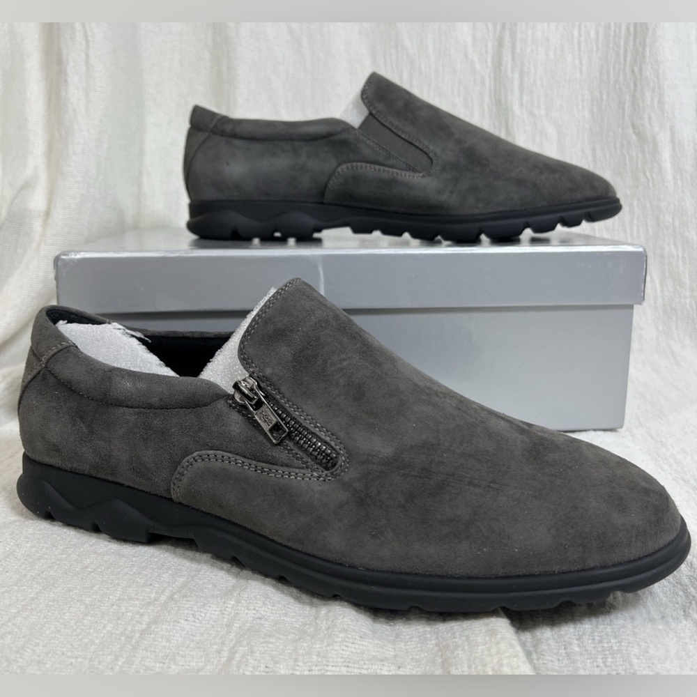 Vaneli Suede Slip-on Shoes Lenore Mouse Suede Grey Size 11 W -NEW AUTHENTIC-